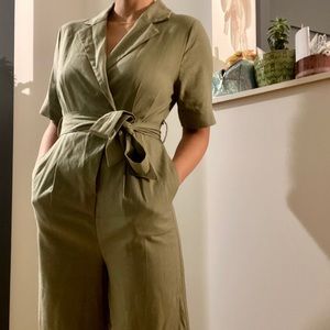 Green khaki jumpsuit